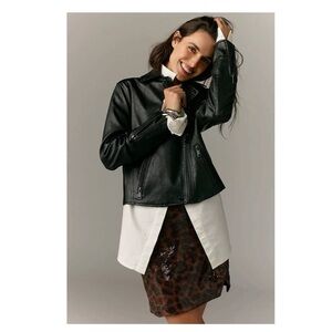 Anthropologie Black Leather Jacket